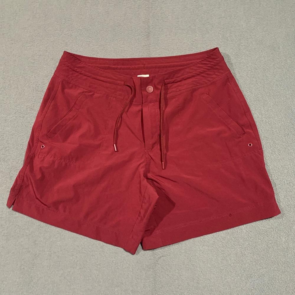Athletic Works Women Red Casual Shorts Size LG 12-14 Drawstring Waist Pocketed - Picture 1 of 8